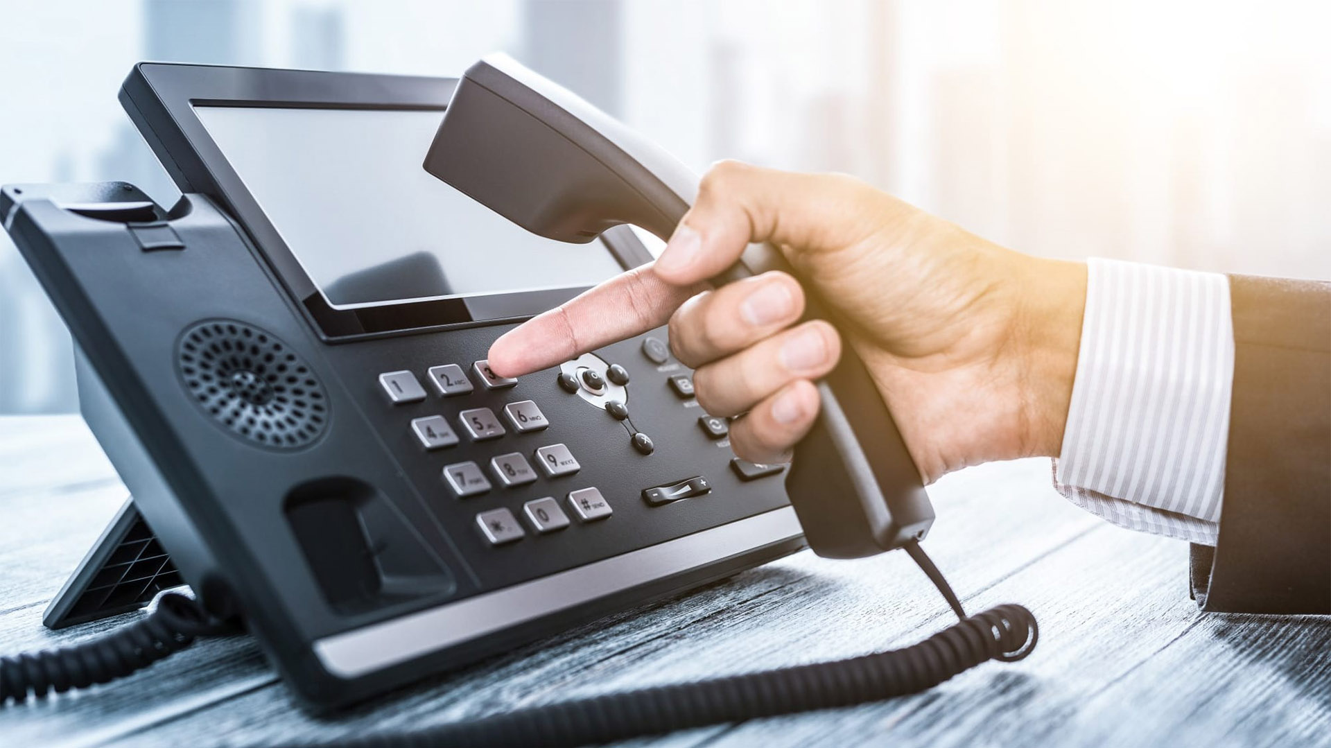 voip business phone on a desk